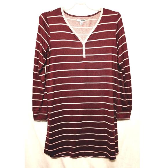 Sonoma Intimates Long Sleeve Striped Soft Sleep Shirt Pajama Top Size Medium - Picture 1 of 8